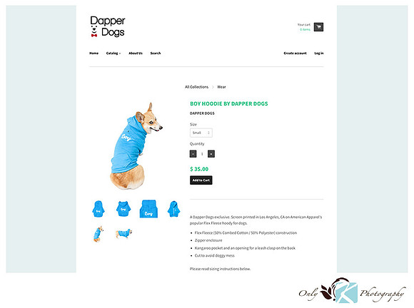 American Apparel Dog Hoodie: "boy"