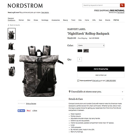 Harvest Label : "Night Hawk" Series at Nordstrom Online Store