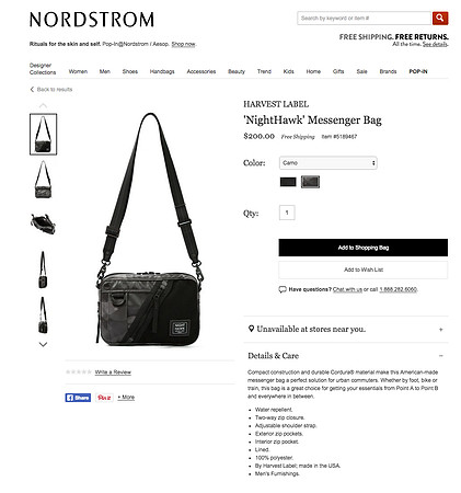 Harvest Label : "Night Hawk" Series at Nordstrom Online Store